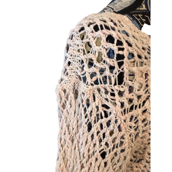 J Jill Women's Blush Pink White Layering 3/4 Sleeve Beach Wear Sweater Sz M - Picture 5 of 16